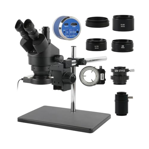 Mikroskop-Zubehör-Kit 48MP VGA HDMI USB 2K 4K Digitale Mikroskopkamera 3,5X-90X Simul Fokales Trinokular-Stereomikroskop, geeignet for PCB-Telefon-Lötreparaturen Mikroskopische Objektträger (Size : 4