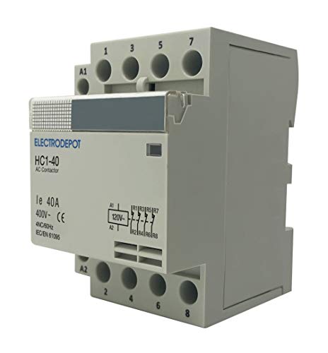 40 Amp 4 Pole Nc Normally Closed Lighting Contactor Iec 120V Coil 934004 40A, 30A #TOP1