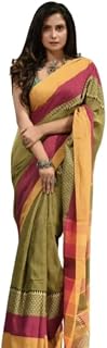SABITA CUSTOMERY Cotton Handloom Saree With Blouse Piece For Women Price In India