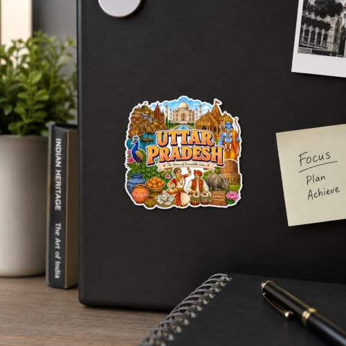 Image of Zesta Wooden Fridge Magnets Set | Refrigerator Decor Magnets for Kitchen | India Souvenir Fridge Magnet Collection | Wooden Magnet for Fridge Door Decoration (Uttar Pradesh)