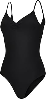 Camisole Leotard For Women - Lana - Womens Dance Leotard With High Leg And V-Neck