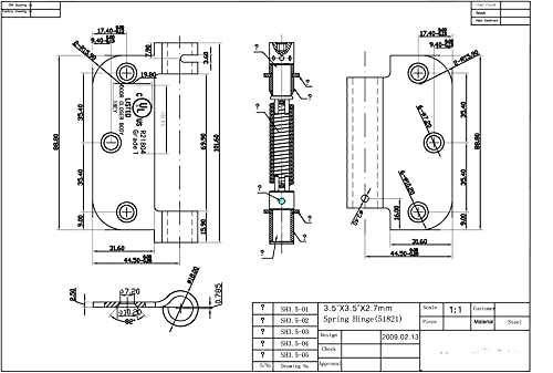 Image of Richelieu | Onward 3 1 /2-inch Brushed Chrome 5 /8-inch Radius Door Hinge