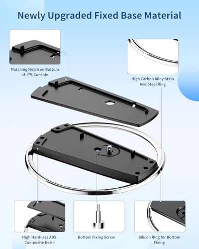Image of OLCLSS Vertical Stand for P5 Pro, P5 Slim & P5 Consoles (Digital /Disc) with 9 Silicone Dust Plugs - Anti-Slip Base, Anti-Tip Design, Secure Screw, Accessories, Compatible with P5 Pro, Slim & 5 Models