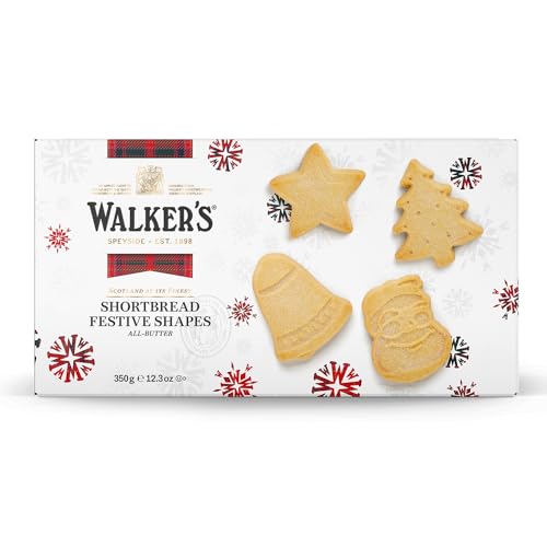 Walker’s Assorted Shortbread Cookies in Festive Shapes - Includes Christmas