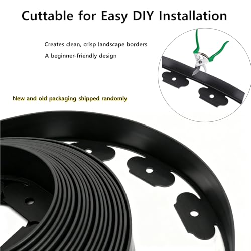 A ANLEOLIFE 60FT Plastic Landscape Edging, 2" Tall No-Dig Black Garden Border with 72 Spikes, Heavy-Duty Flexible Lawn Coil, Grass Barrier & Easy Install by A ANLEOLIFE - Image 5