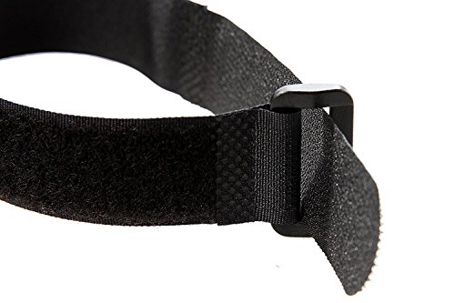 25 piezas de cintas reutilizables de nylon con cierre de gancho y lazo para cable, 0.8" x 8", negro miniatura 4