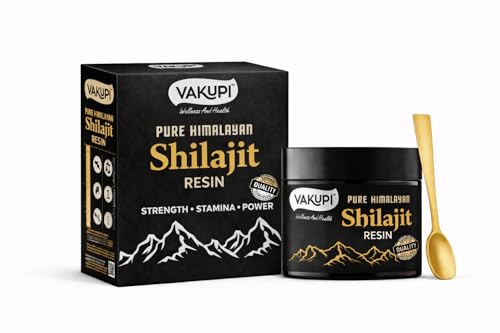 Image of Vakupi Original Himalayan Shilajit Resin - 10g|250mg /Serving|40 Servings|with 71% Fulvic Acid & 84+ Minerals|For Vitality,Vigor & Muscle Recovery for Men & Women- Lab Tested 100% Ayurvedic Supplement