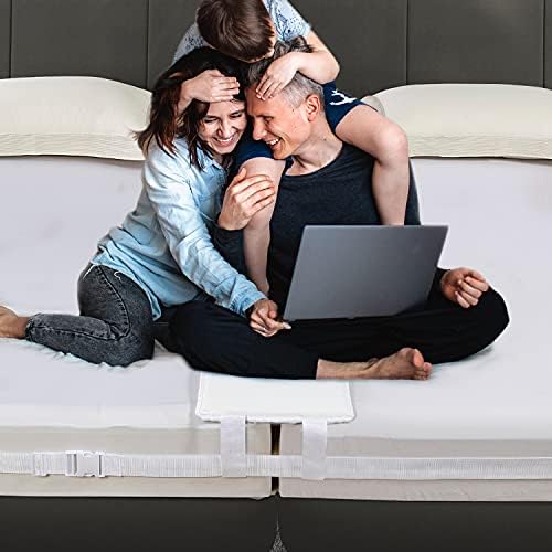 VINILITE Bed Bridge Twin to King Converter Kit, Memory Foam Gap Filler Pad and Adjustable Non-slip Mattress Extender Connector Belt for Home Bedroom Hotel Guest, 4 Loops Straps