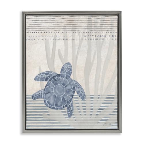 Nautical Sea Turtle Patterned, 16 x 20 Inch Canvas in Floater Frame