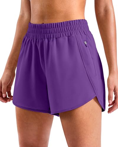 SANTINY Women's 3"/4"/5" Athletic Running Shorts (Purple-L4_2XL)