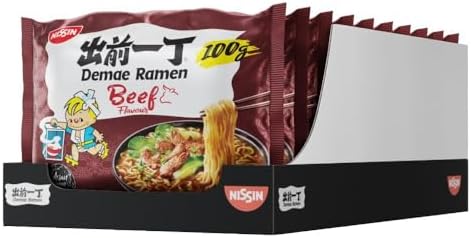 NISSIN Beef Flavoured Instant Noodles, 100 g (10-Pack)