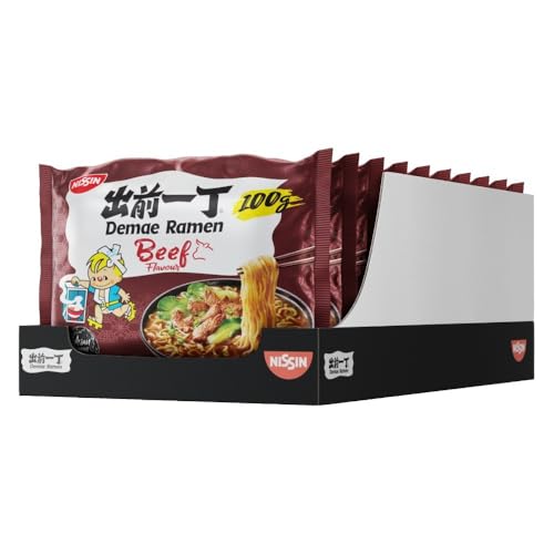 NISSIN Ramen Beef Flavoured Instant Noodles, 100 g (Pack of 10)