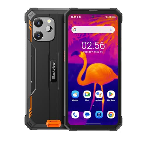 Blackview BV8900 - Smartphone - FLIR Wärmebildkamera Stoßfest - 6.5'' Bildschirm - 256Go ROM / 8Go RAM - 50 MPx Foto, Android 13 - Orange