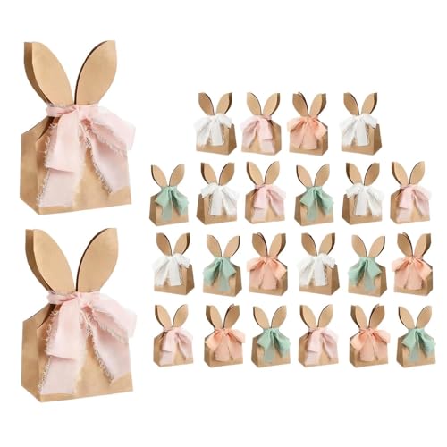 Chasse aux oeufs de Pâques magique avec 24 sachets oreilles de lapin boho