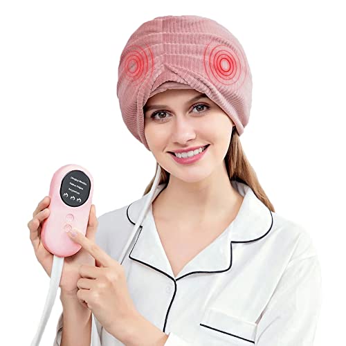 Electric Head Massager, Electric Scalp Massager, Massage Helmet with Heat, Kneading, Air Compression, A Headache Hat Used for Migraines, Tension Headache Relief and Deep Sleeping