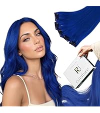 Amazon.com : RUNATURE I Tip Hair Extensions Human Hair Blue Itip