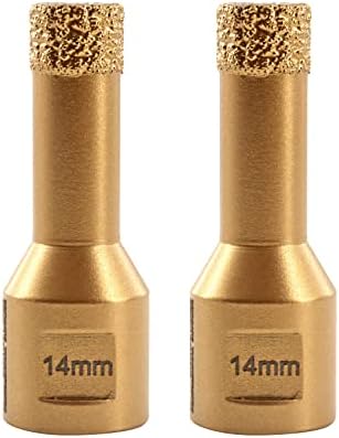 SHDIATOOL Diamond Core Drill Bit,Hole Saw Diameter 10mm M14 Thread Vacuum Brazed for Ceramic Porcelain Tile Granite Marble Masonry Brick2pcs