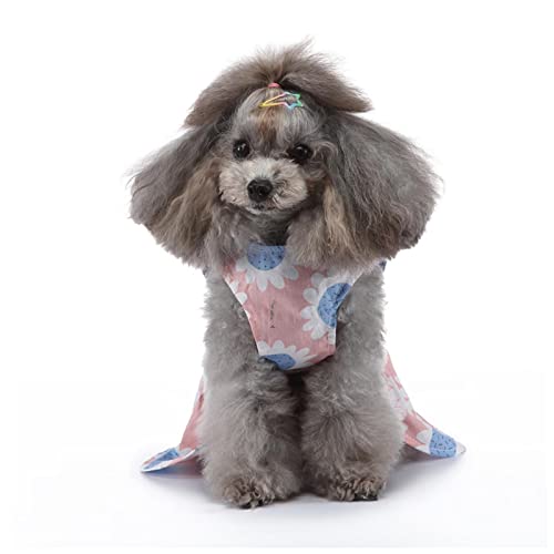 Vestidos para cães Vestidos Confortáveis ​​Decoração Floral para Meninas Vestidos para Gatos de Prim