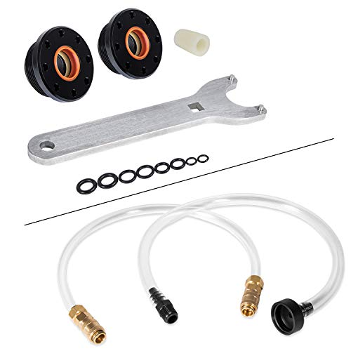 Bleed Kit Filler Kit & #HS5157#HS5167 Front Mount Hydraulic Steering Cylinder Seal Kit with Pin Wrench Fits for Seastar Uflex, HC5341 HC5348 HC5358 HC5365 HC5375 HC5394 HC5445 HC6750 HC6755