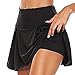 BEIFON Falda Pantalón Deportiva de Tenis Falda Deportiva para Mujer Elástica Transpirable Falda Deportiva Pantalones Cortos Incorporados Skorts de Golf Pilates Fitness Correr Deporte Tenis (Negro, L)
