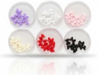 6 صناديق زهور ثلاثية الابعاد للاظافر مع خرز كافيار، فن الاظافر ثلاثي الابعاد على شكل زهرة مسطحة من الاكريليك لتزيين الاظافر بنفسك - N01