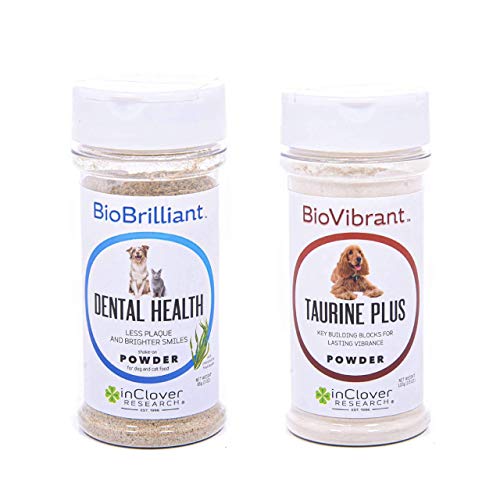 Inclover Biobrilliant Dental Support Powder For Dogs & Cats & Biovibrant Taurine Plus 4 In 1 Supplement For Dogs And Cats #TOP27