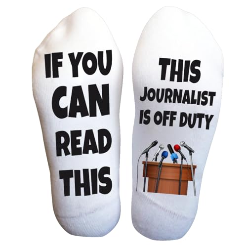 Journalist Is Off Duty Socks – Funny Writers Reporters Media Professionals Gift for Men and Women