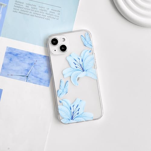 NITITOP Compatible for iPhone 13 Case Cute Clear Flower - Blue by NITITOP - Used condition - Image 2