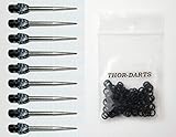 THOR-DARTS ®™ Stahlspitzen Wechselspitzen Converter (schwarz-Silber, 9 Stück / 3 Set)