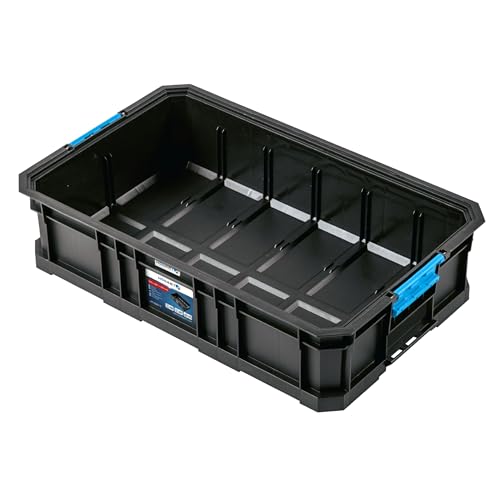 Högert Technik - Cassetta Porta Attrezzi Bassa, Porta Utensili da Lavoro, Portata fino a 50 kg, Pratica e Spaziosa, Robuste Chiusure in ABS, Struttura Modulare - HT7G511