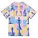 Jucciaco Boys Swimsuit Chess Queen King Grid Sunscreen Kids Sun Rashguard Short Sleeve T-Shirts Swimwear Sets UPF 50+ Multicoloured