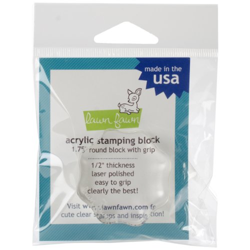 Lawn Fawn Acrylic Stamping Block W/Grid-1.75" Round