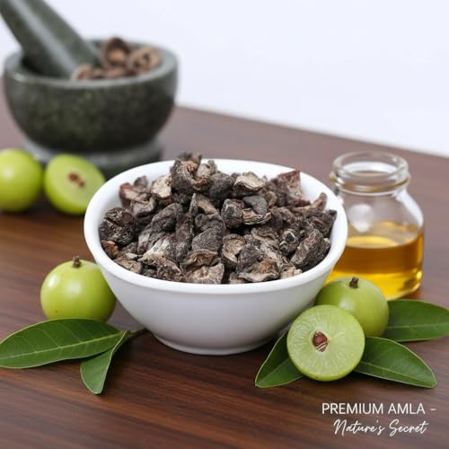 Image of Raw Amla Indian Gooseberry for Hair Growth & Skin Care 250g | Dry Amla for Hair Fall Control | Organic Sun Dried | Natural Hair Mask & Face Pack | 100% Natural, No Preservatives, No Pesticides