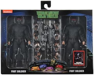 NECA - Teenage Mutant Ninja Turtles (1990 Movie) - 7” Scale Action Figure - Foot Solder 2 Pack with Weapons Rack image 4