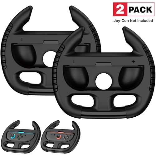 Steering Wheels for Nintendo Switch 2 (2025), Switch 2 Racing Wheels for Mario Kart World & 8 Deluxe, Bigger SL/SR Buttons, Racing Games Accessories, Easy to Install, 2 Pack - Thumbnail 6