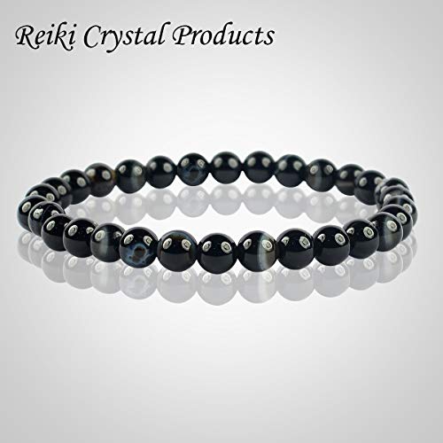 Image of Reiki Crystal Products Certified Natural Crystal Stone Bracelet 6 mm Round Beads for Men and Women | Premium Gemstone Jewellery Collection | Reiki Charged | Multiple Stone Variants Available