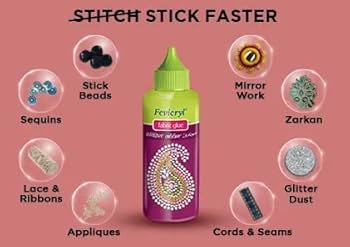 Amazon.com: 3 Piece - 30ml Fevicryl Fabric Glue for Sticking