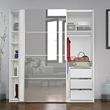 GUARDAROBA 2 ANTE - Mobile camera da letto, Cabina armadio portabiti, Armadio appendiabiti, 182x64 h202 cm, Bianco