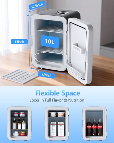 Image of Antarctic Star 10L Compact Mini Fridge, 2.6 Gal Portable Small Refrigerator