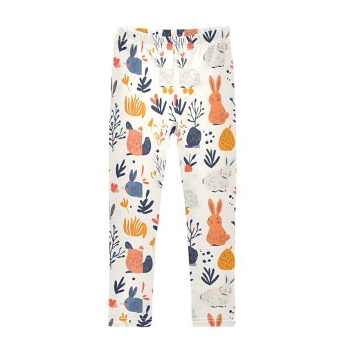 Rabbit Cute Colored Girls Leggings Athletic Pants Tights Stretch Bottom