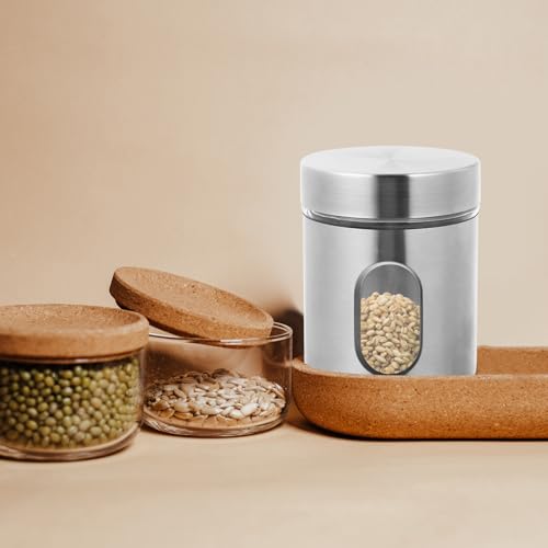 Contenedor de alimentos de acero inoxidable y vidrio para especias finas 6