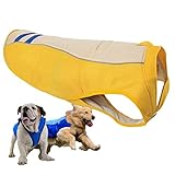 Dog Cooling Vest Harness Lightweight Cooler Jacket for Beach Outdoor Hunting Training Walking Cool Pet Cooler Vest for All Small to Very Large Dogs,Yellow,L(Bust:64