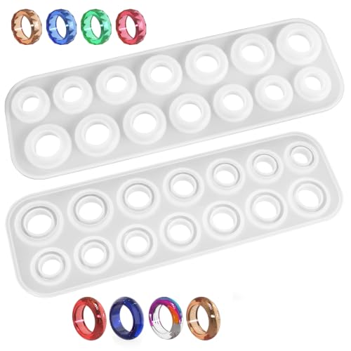 Resin Ring Molds Silicone with 14 Rings and 7 Sizes
