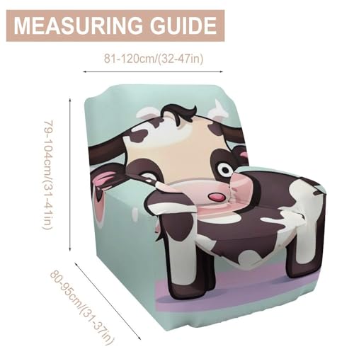 Housse de canapé vache noire extensible 81-119 cm pour fauteuil standard