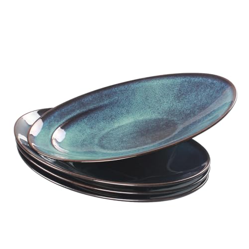 LIUYWYHCF Ceramic Serving Salad plate - Set of 4 Pasta plate for Entertaining, Modern Kitchen Dishes for Dinner, Fruit, Salad, Serving Trays