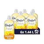 Comfort Fresh Sunshiny Days Fabric Conditioner Softener with Motion-Activated Fragrance Technology 100 Days of Freshness 288 washes (6x 1.44 L)