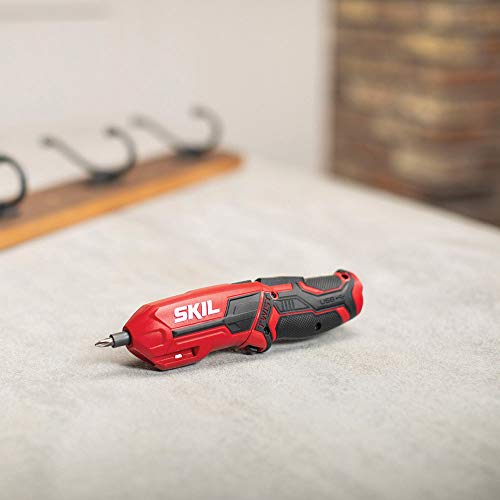 SKIL 4V Pivot Grip Rechargeable Cordless Screwdriver, Includes 9pcs Bit, 1pc Bit Holder, USB Charging Cable - SD561802