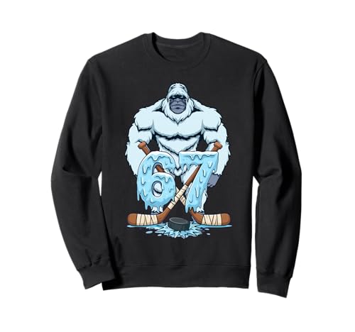 67 graphismes Amusants pour garçons de Style mème de Hockey Drip Number Sweatshirt