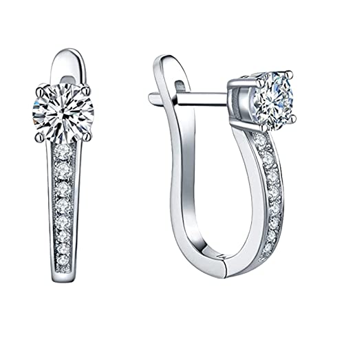Orecchini a bottone con diamanti a cerchio in argento sterling con strass for donna Orecchini for San Valentino Collana leopardata
