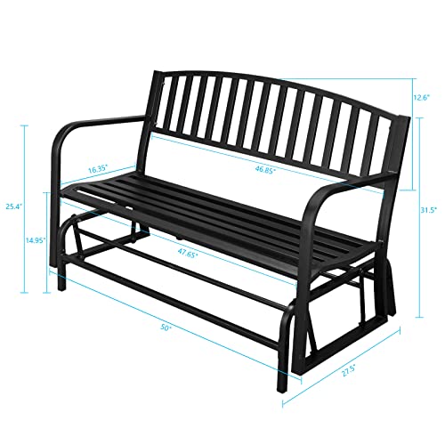Vingli VLGLIDER208 50 Inch Outdoor Glider Bench Metal Outdoor Bench Porch Glider Rocking Bench thumb #2